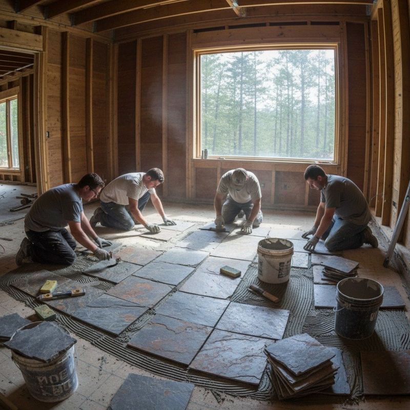 Slate Floor Installation detail